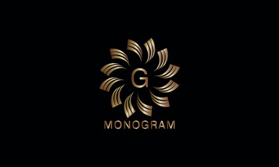 Luxury artistic monogram design template with initial letter G. Elegant, refined logo in vector illustration