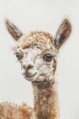 Fototapeta premium A detailed view of a llama painting, showcasing the animal's features and the artist's skill