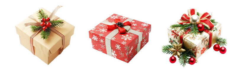 collection christmas gift with decorate