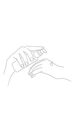 Obraz premium illustration d'une personne ce mettant de la crème sur les main 