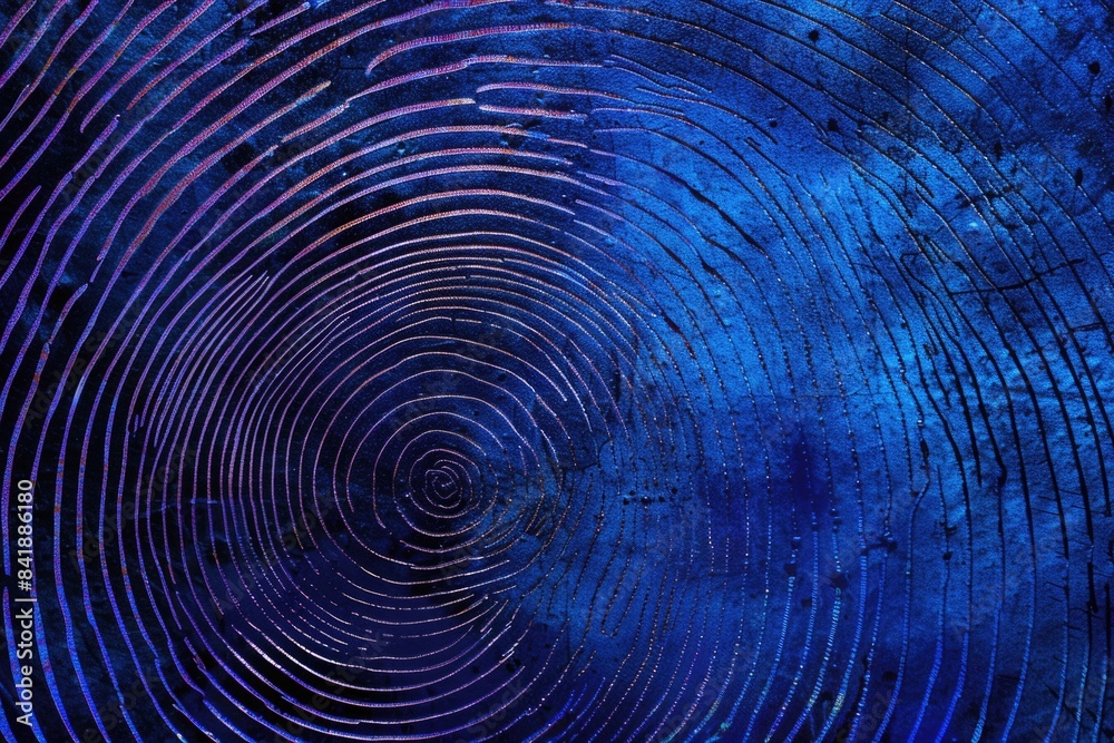 Poster a close-up shot of a unique circular design set against a bright blue background