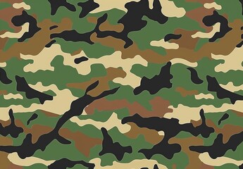 Fototapeta premium Camouflage texture in military design repeats seamlessly, ideal for army and hunting in green.