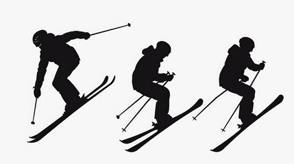 Group of people enjoying winter sports on a snowy slope