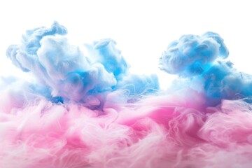 Fototapeta premium A close-up view of a cloudy mixture of pink and blue smoke