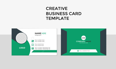 Creative standard business card template with red and green color's