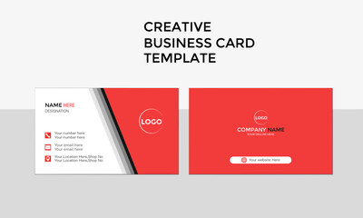 Creative standard business card template with red and green color's