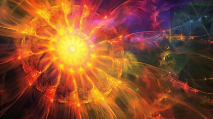 Fototapeta premium A visually stunning animated sequence of a cosmic explosion, perfect for scifi and fantasy themes. It features detailed imagery with captivating visual effects and dynamic motion