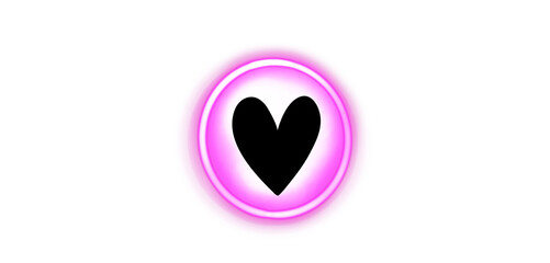 Neon heart on an isolated background. 