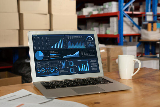 Business data dashboard provide business intelligence analytic for marketing strategy planning snugly with big data set to analyze customer demands and foreseeing business future