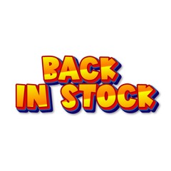 3D Back in store text poster art