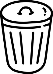 rubbish bin trashcan garbage trash doodle hand drawing outline
