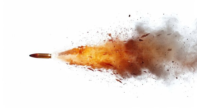 A massive orange and white smoke explosion in the air
