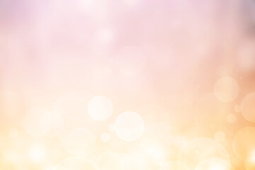 Abstract blurred fresh vivid spring summer light delicate pastel pink white yellow bokeh background texture with bright circular soft color lights. Beautiful backdrop illustration.