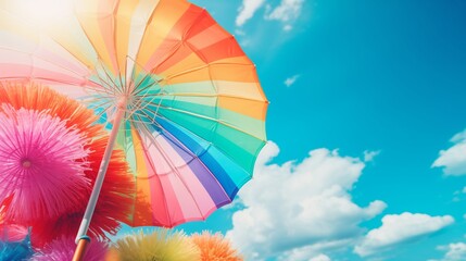 Colorful umbrella Background. Summer Background Design.
