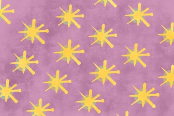 Yellow star shapes on a textured purple background