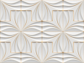 Elegant 3D geometric heart flower pattern wallpaper