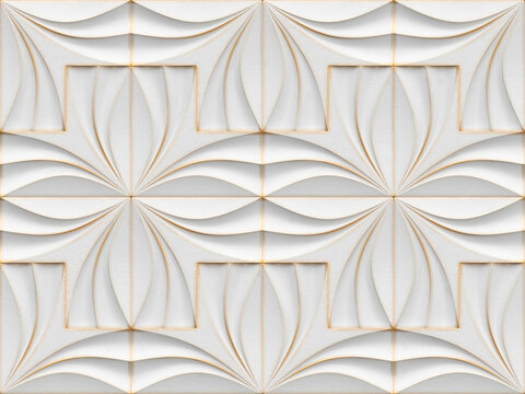 Elegant 3D geometric heart flower pattern wallpaper