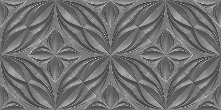 Elegant 3D heart-shaped flowers in monochrome design