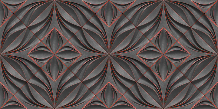 Heart-themed floral 3D wallpaper for modern interiors
