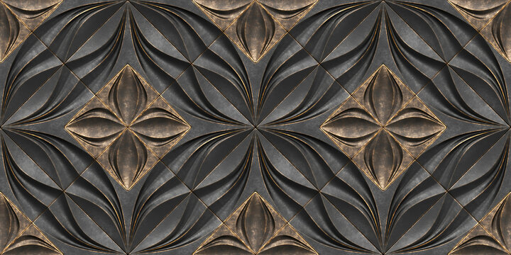 Luxurious 3D wallpaper featuring elegant heart-shaped flowers