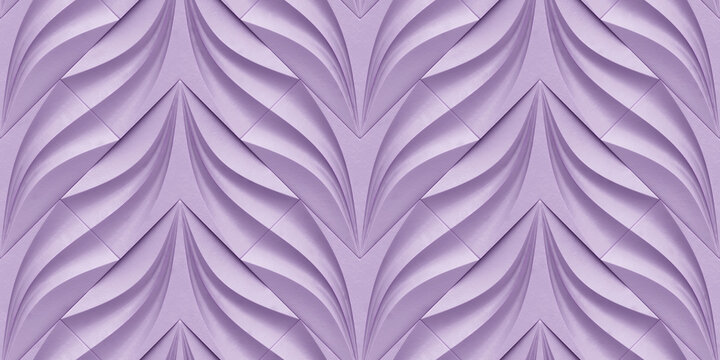 Elegant purple 3D heart-shaped flower pattern