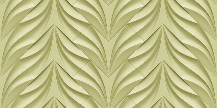 3D illustration of elegant heart-inspired floral pattern
