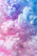 Fototapeta premium A detailed view of a fluffy pink and blue cloud in the sky, suitable for use in weather or nature-themed designs