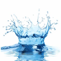 Round water splash circle, white background