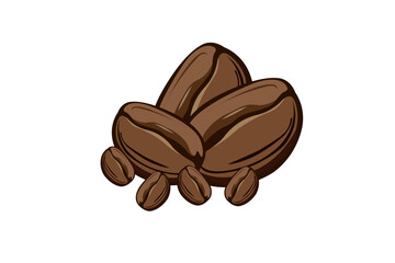 Simple coffee bean icon, cafe logo product.
