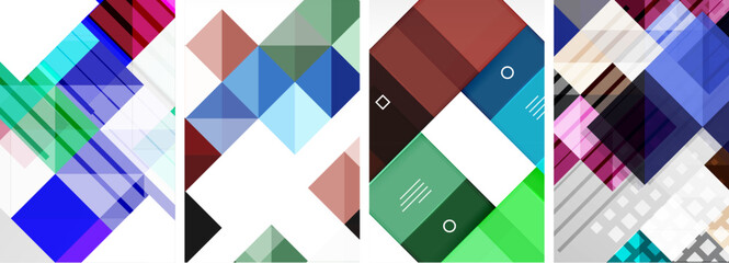 Set of colorful square posters business templates. Vector Illustration For Wallpaper, Banner, Background, Card, Book Illustration, landing page