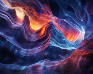 A 3D rendered artwork of Antelope Canyon
