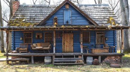 Naklejka premium A rustic barn with a loft