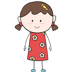 Fun kid holiday happiness characters cartoon hand draw stick 