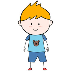 Fun kid holiday happiness characters cartoon hand draw stick 