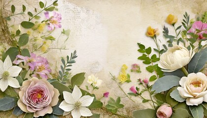 vintage background with flowers