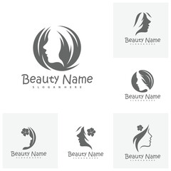 Set of Vector logo design for beauty salon, hair salon, cosmetic