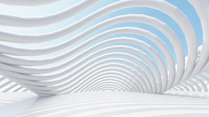 Obraz premium Abstract architecture background arched interior 3d render