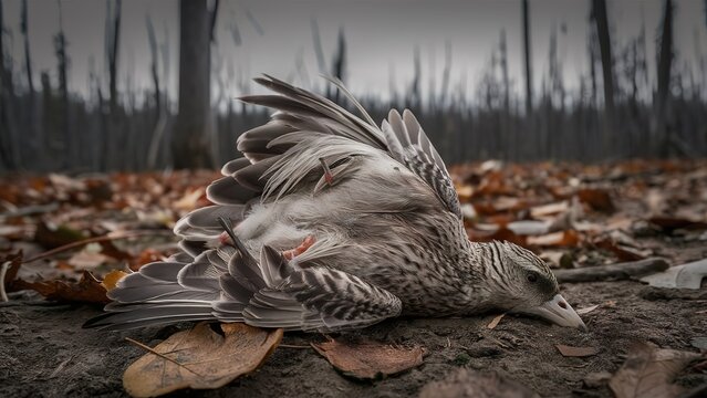 Bird death on forest pandemic virus on bird flu concept global problem health - Powered by Adobe