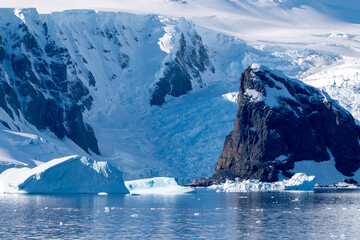 Antarctica landscape. Iceberg, glacier, snow