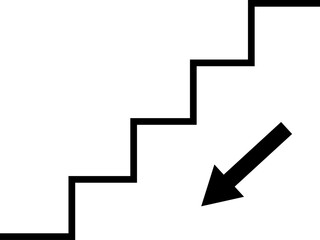 Elevator escalator stairs sign up and down icon isolated on white background flat vector illustration. 