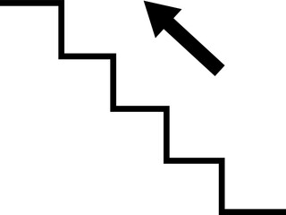 Elevator escalator stairs sign up and down icon isolated on white background flat vector illustration. 