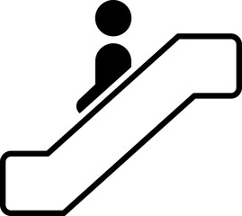 Elevator escalator stairs sign up and down icon isolated on white background flat vector illustration. 