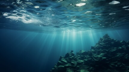 Obraz premium iceberg floating half submerged underwater