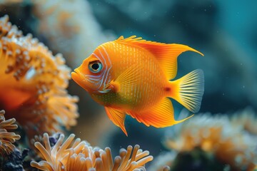 Close-up of a golden fish underwater