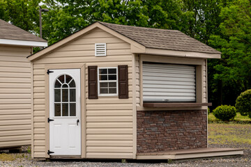 american style wooden shed exterior view door window new store style