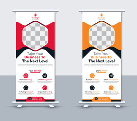 Modern creative roll up banner design template, Vector Illustrator
