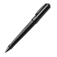 Detailed 3D Realistic Ballpoint Pen with Transparent Background - Front View