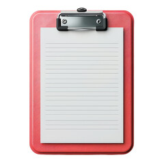 Detailed 3D Clipboard Icon with Transparent Background - Top-Down View