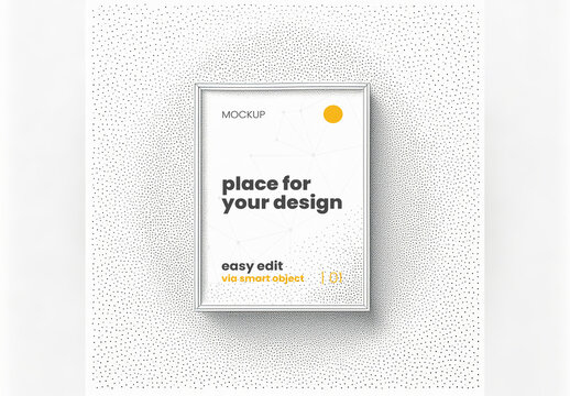 Simple Pointillism Dots Page Frame Poster Mockup Generative Ai