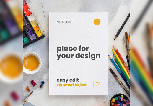 Simple Poster Mockup Artistic Background 03 Generative Ai